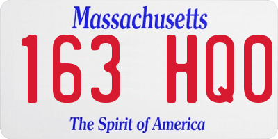 MA license plate 163HQ0