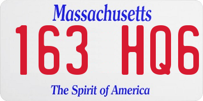 MA license plate 163HQ6