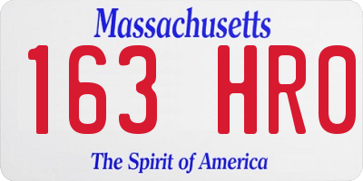 MA license plate 163HR0