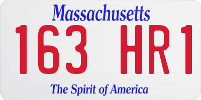 MA license plate 163HR1