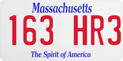 MA license plate 163HR3