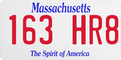 MA license plate 163HR8