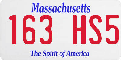 MA license plate 163HS5