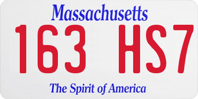 MA license plate 163HS7