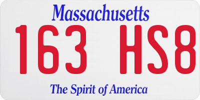 MA license plate 163HS8
