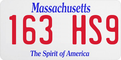 MA license plate 163HS9