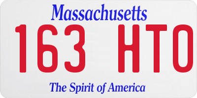 MA license plate 163HT0