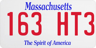 MA license plate 163HT3