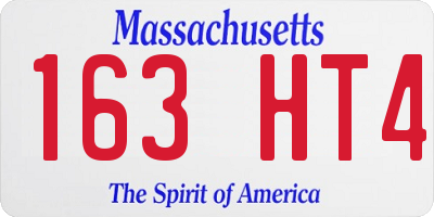 MA license plate 163HT4