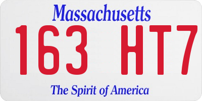 MA license plate 163HT7