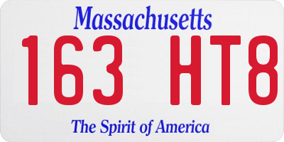 MA license plate 163HT8