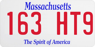 MA license plate 163HT9