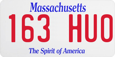 MA license plate 163HU0