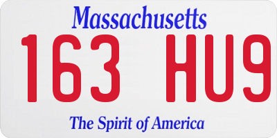 MA license plate 163HU9