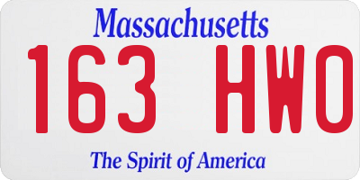 MA license plate 163HW0