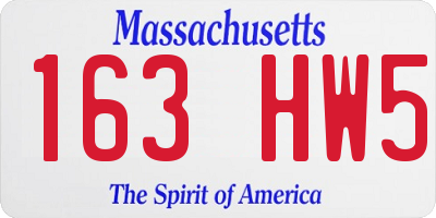 MA license plate 163HW5