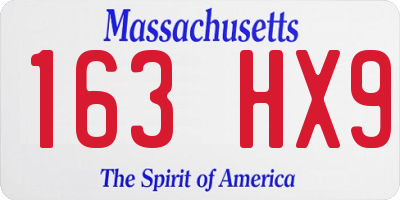 MA license plate 163HX9