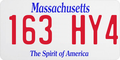 MA license plate 163HY4