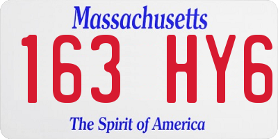 MA license plate 163HY6