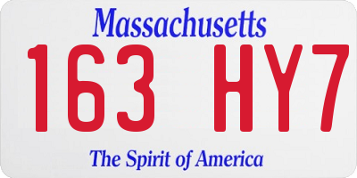 MA license plate 163HY7