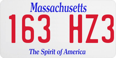 MA license plate 163HZ3