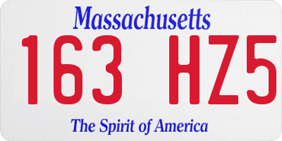 MA license plate 163HZ5