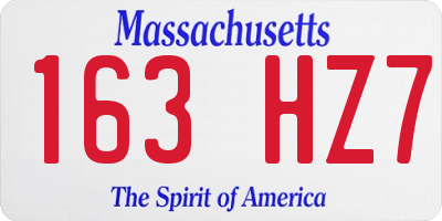 MA license plate 163HZ7