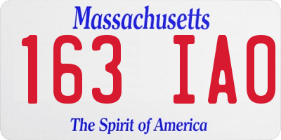 MA license plate 163IA0