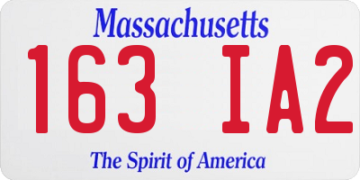 MA license plate 163IA2