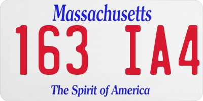 MA license plate 163IA4