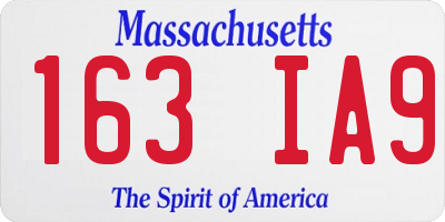 MA license plate 163IA9