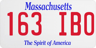 MA license plate 163IB0