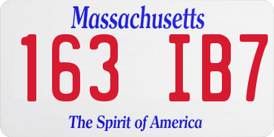 MA license plate 163IB7