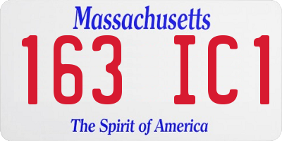 MA license plate 163IC1