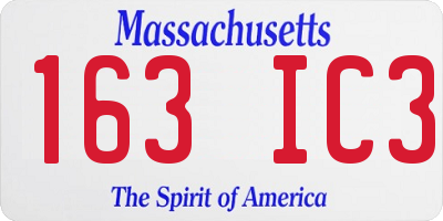 MA license plate 163IC3