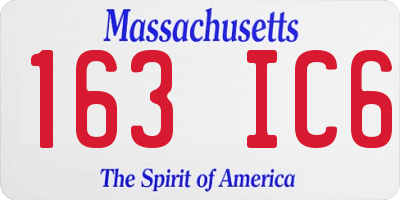 MA license plate 163IC6