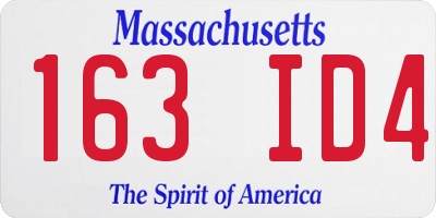 MA license plate 163ID4