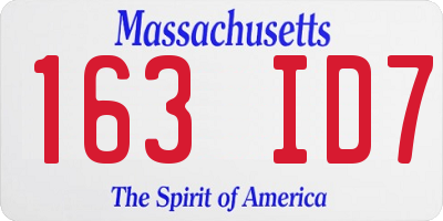 MA license plate 163ID7
