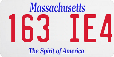 MA license plate 163IE4