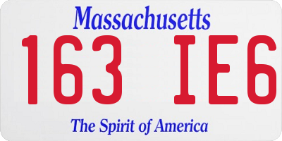 MA license plate 163IE6