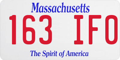 MA license plate 163IF0