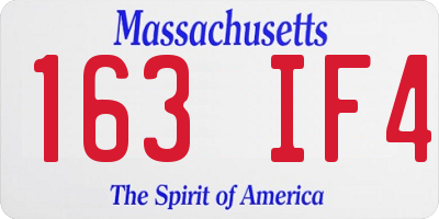 MA license plate 163IF4