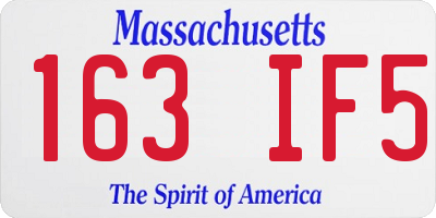 MA license plate 163IF5