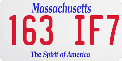 MA license plate 163IF7