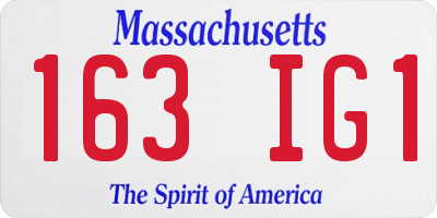 MA license plate 163IG1