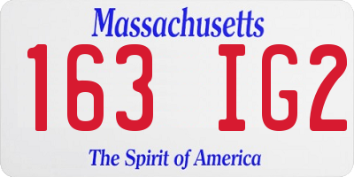 MA license plate 163IG2