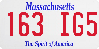MA license plate 163IG5