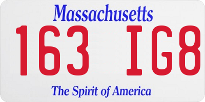 MA license plate 163IG8