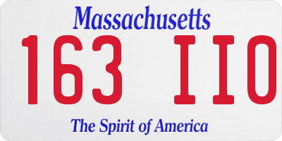 MA license plate 163II0