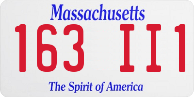 MA license plate 163II1
